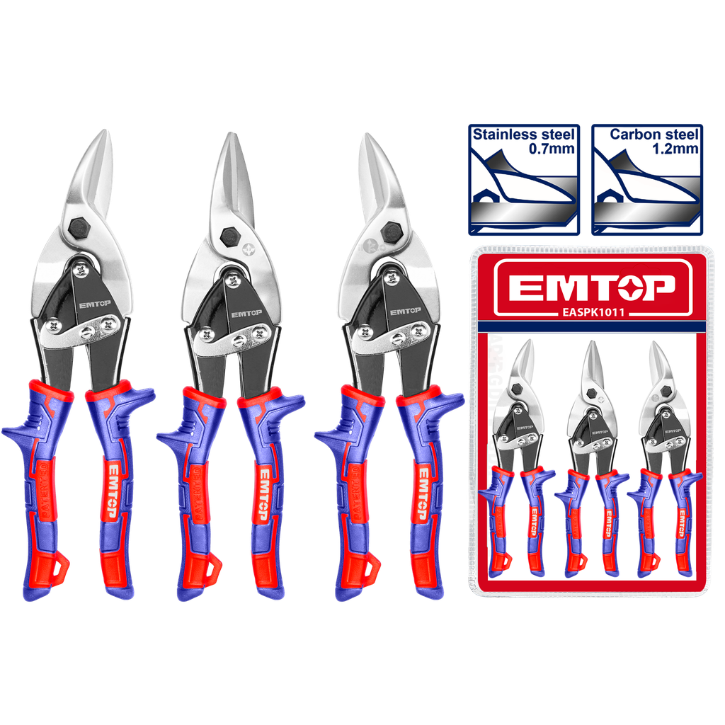 TIJERA DE AVIACION EN JUEGO 3PCS - EMTOP