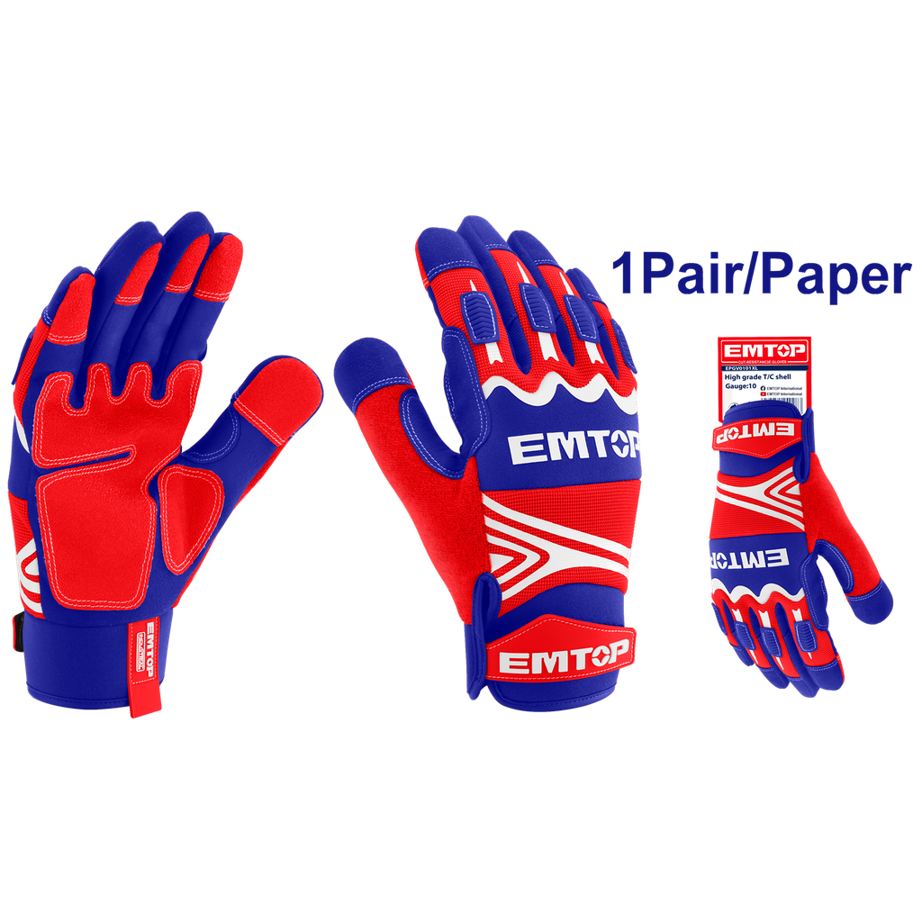 GUANTES DE MECANICO TALLA XL INDUSTRIAL EN PAR - EMTOP