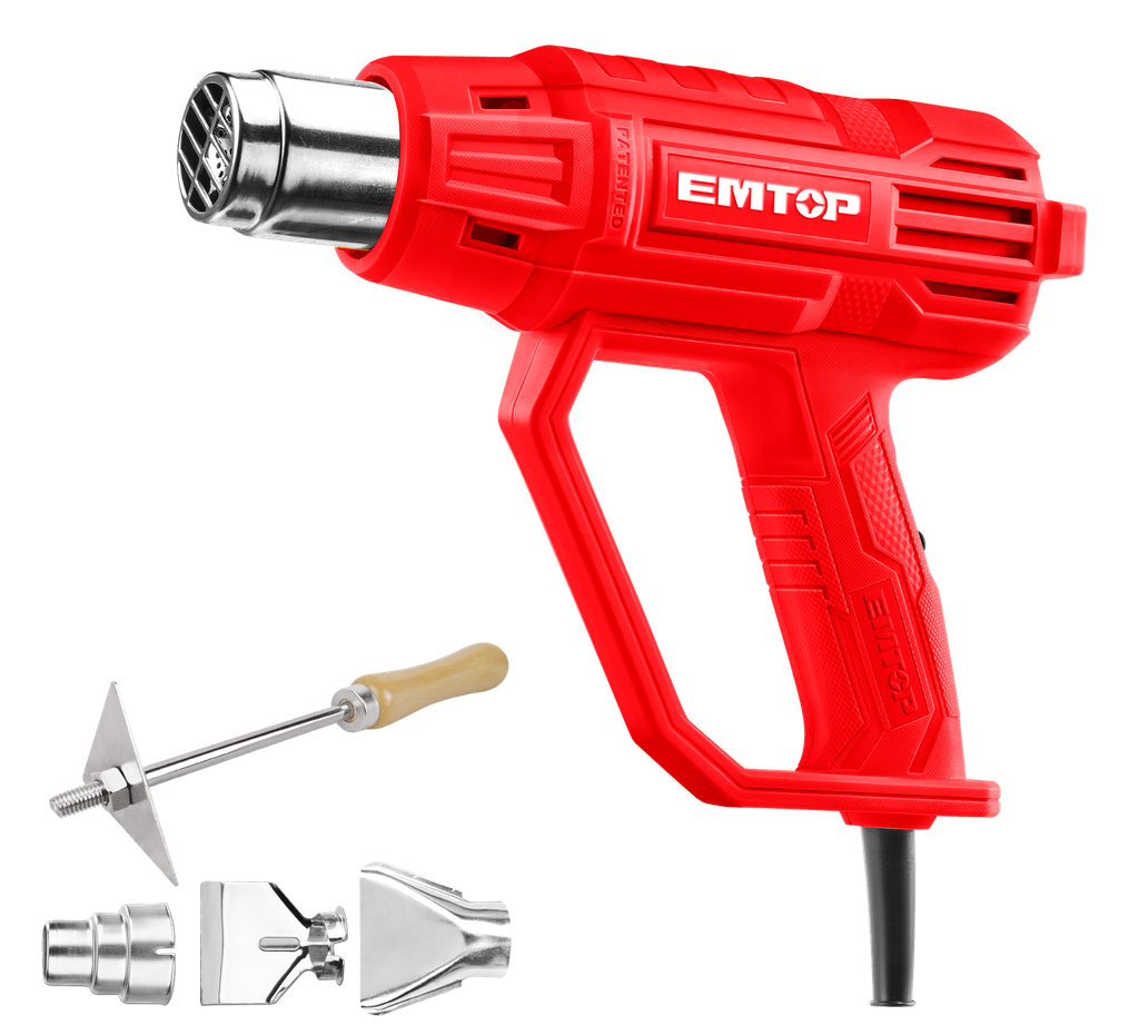 PISTOLA DE CALOR INDUSTRIAL 2000W INCL. BOQUILLAS Y RASPADOR - EMTOP @@@