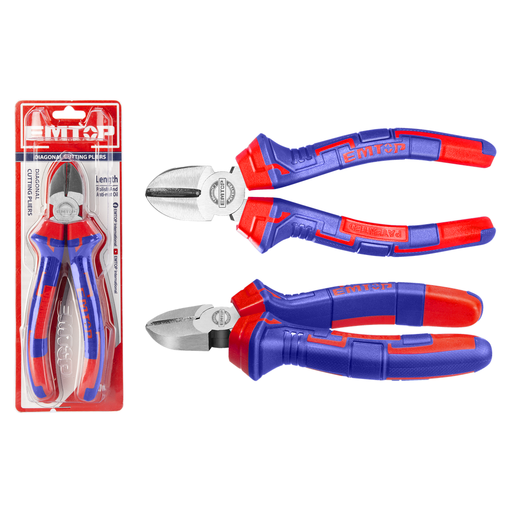 ALICATE CORTE DIAGONAL 7&quot; MANGO CAUCHO - EMTOP