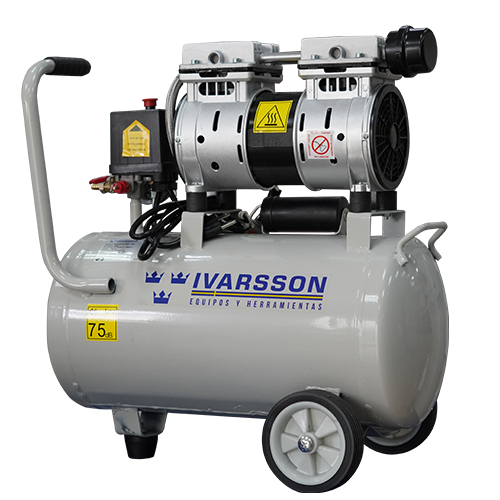 [55 IV CE 724-16] COMPRESOR HORIZONTAL LIBRE DE ACEITE 3/4 HP-550W-120V-220L/MIN-115PSI-TNQ. 24 LTS. IVARSSON