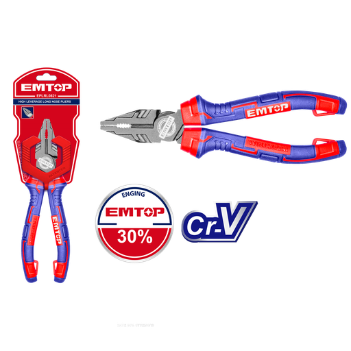 [52 ET EPLRC0721] ALICATE ELECTRICISTA INDUSTRIAL 7&quot; MANGO CAUCHO ALTO APALANCAMIENTO - EMTOP