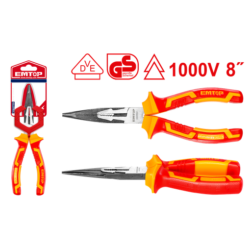 [52 ET EPLRL0831] PINZA PUNTA LARGA INDUSTRIAL 8&quot; AISLADO 1000V - EMTOP