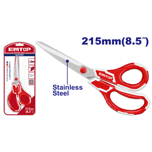 [52 ET ESCS812001] TIJERA 8 1/2&quot; EN ACERO INOX MANGO CAUCHO - EMTOP