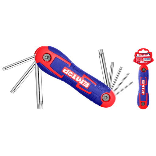 [52 ET EHKY4083] LLAVES TORX EN JUEGO 8PCS DISPENSADOR TIPO NAVAJA - EMTOP